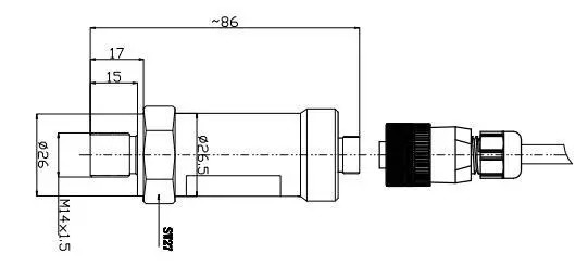 capteur en céramique barométrique de pression de circuit hydraulique de 20mA 10V 60MPa 0