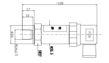 capteur en céramique barométrique de pression de circuit hydraulique de 20mA 10V 60MPa 1